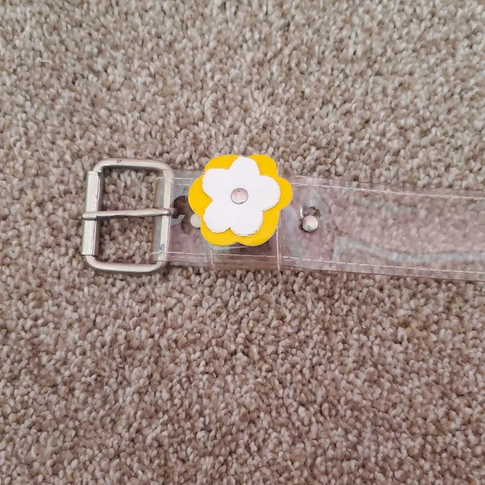 Clear Belt With Colorful Flowers